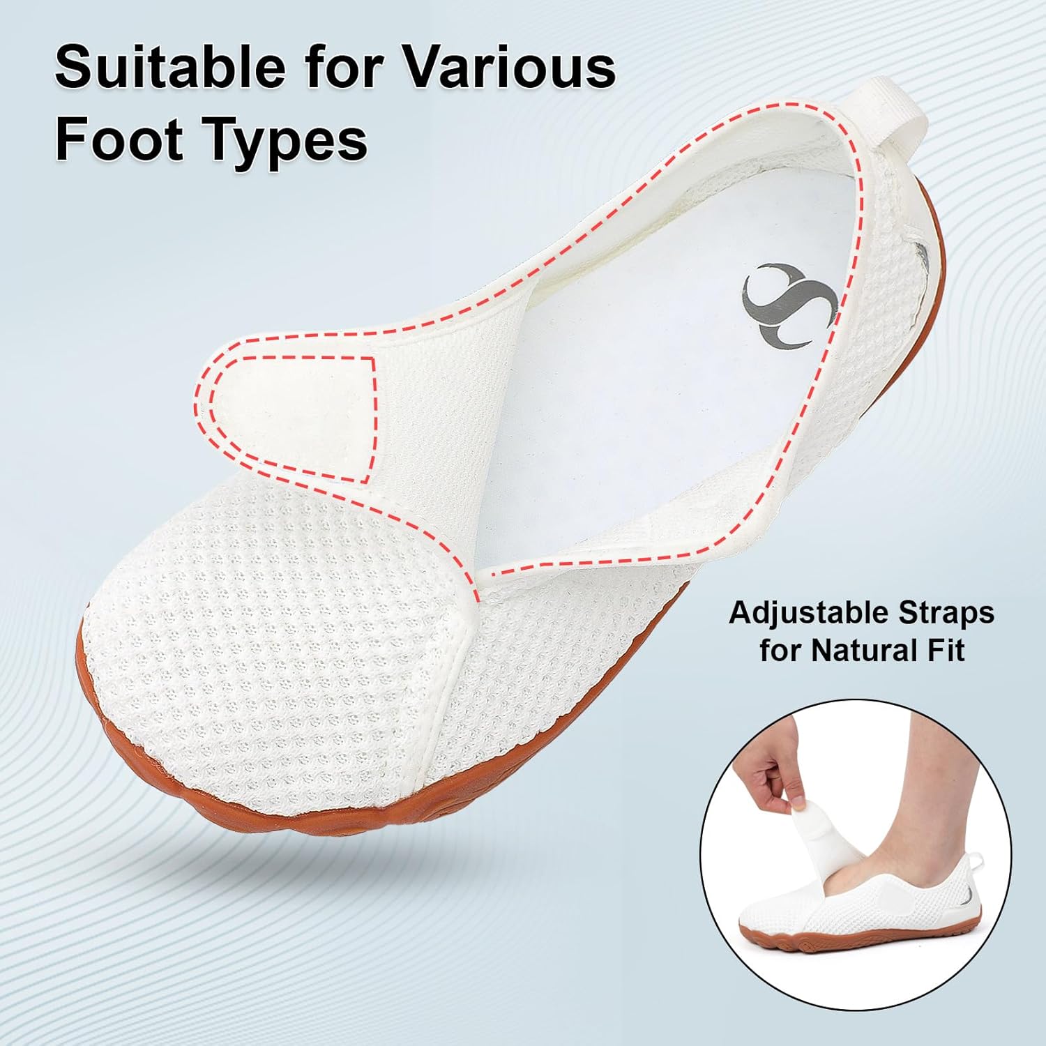Scurtain Barefoot Walking Shoes for Women Men Adjustable Wide Diabetic Neuropathy Shoe Breathable Zero Drop Minimalist Sneakers Comfortable Slip on Beach Hiking Shoes - Image 4