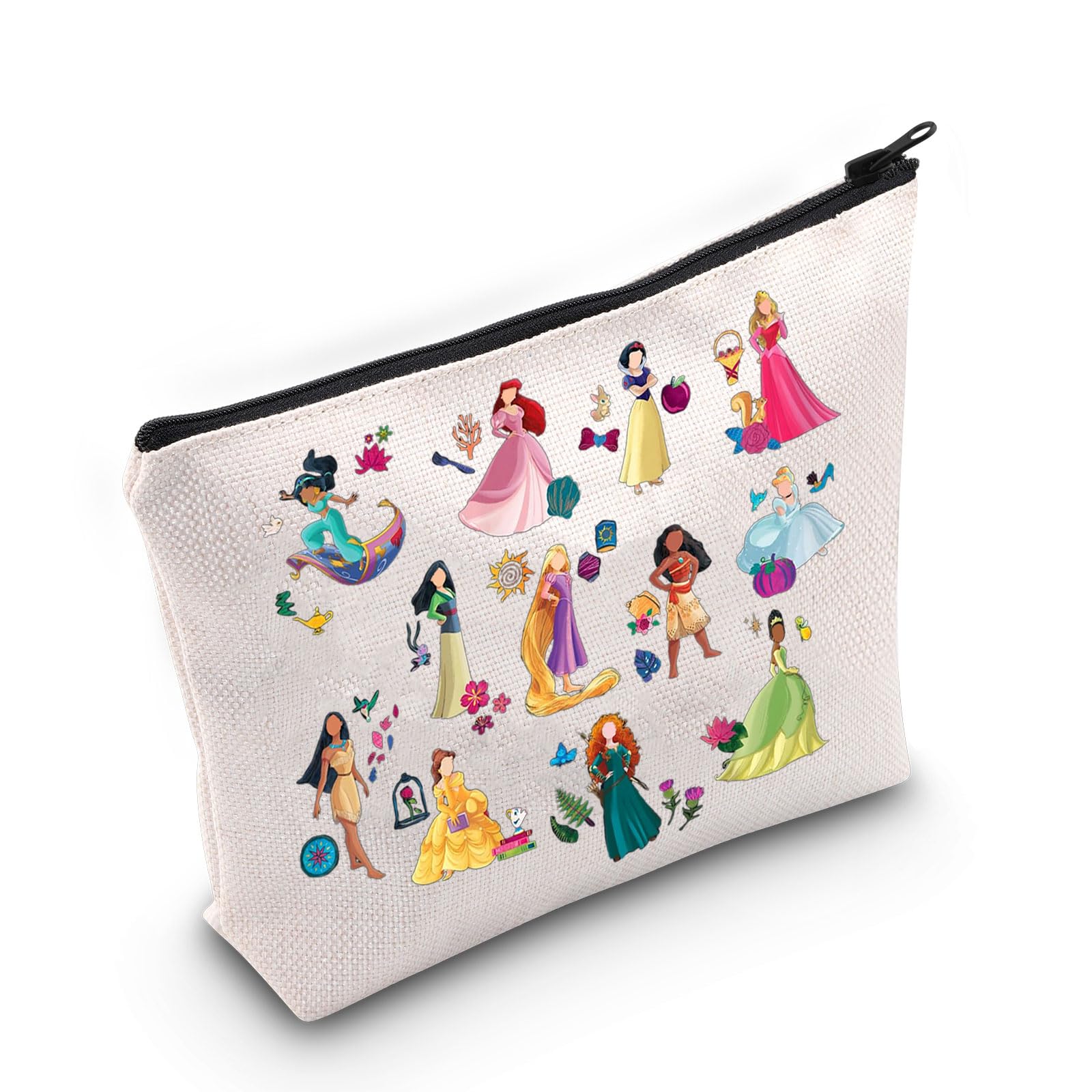 JNIAPMagical Princess Cosmetic Bag Fairy Tale Lover Gift Princess Character Makeup Pouch Princess Birthday Gift For Daughter(pattern)