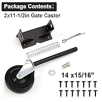 Vista 5 de Upgraded Gate Wheel Gate Caster Kit with Spring Loaded for Wooden Fences, 4 Inch Heavy Duty Gate Support Wheel Gate Helper Wheel for Vinyl Swing