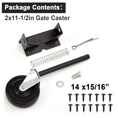 Vista 5 de Upgraded Gate Wheel Gate Caster Kit with Spring Loaded for Wooden Fences, 4 Inch Heavy Duty Gate Support Wheel Gate Helper Wheel for Vinyl Swing