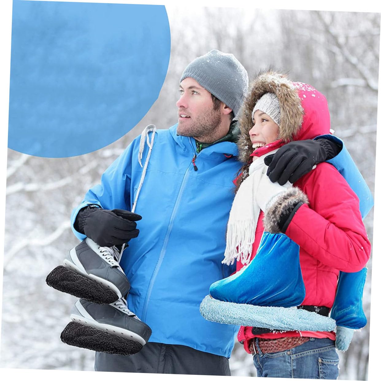 HEMOTON Protège-Lames en Polyester Noir, Lot de 2 Paires Absorbant L'humidité et Empêchant la Rouille de Patins pour Garçon et Filles Patinage Artistique