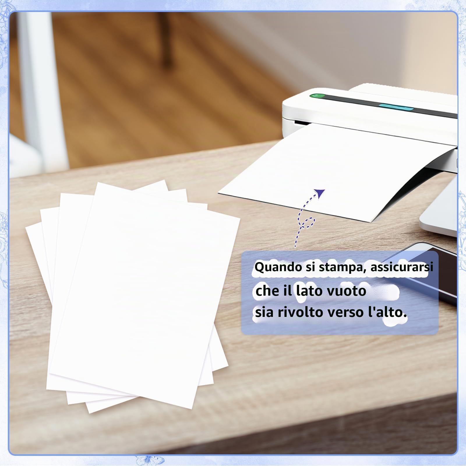 Carta termica A4, 100 fogli di carta termica per stampanti, ad asciugatura rapida, compatibile con stampanti termiche A4 per file documenti, foto