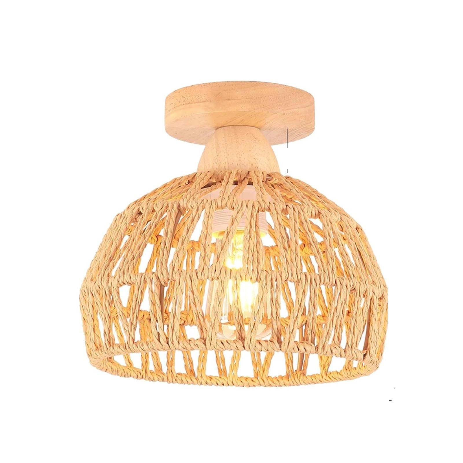 Rattan Lampshade Woven Rattan Pendant Lights Handmade Woven Lampshades Lighting Fixtures(Color1)