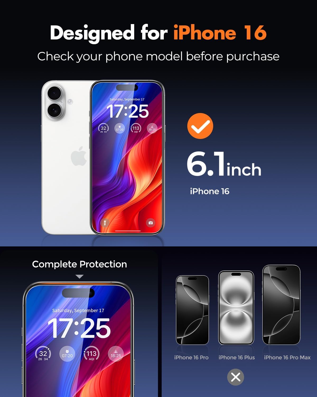 UNBREAKcable 2-Pack Screen Protector for iPhone 16, Double Shatterproof Tempered Glass [Easy Installation Frame] [9H Hardness] [99.99% HD Clear] [Case Friendly] for Apple iPhone 16 6.1 inch - Image 2