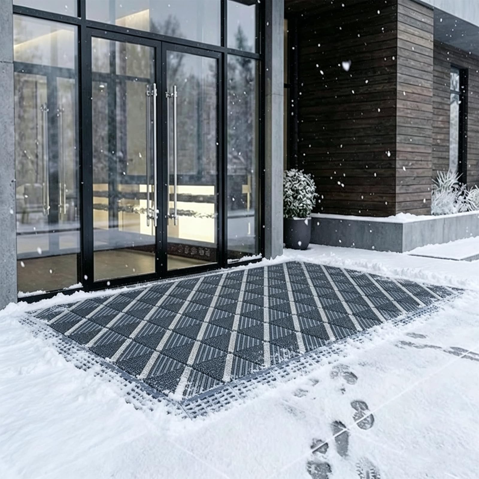 Zerbino Per Ingresso Esterno, Zerbino Ad Incastro Anti-neve E Sporco, Tappetino Antiscivolo In Eva Resistente, Per Garage, Ufficio, Ingresso Esterno, Pioggia E Neve, Impermeabile. Null 120 * 90