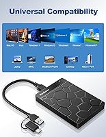 Vista 3 de Discos duros externos de 500 GB, disco duro portátil para Windows, disco duro externo ultradelgado, compatible con PC, MAC, laptop, PS4, Xbox one