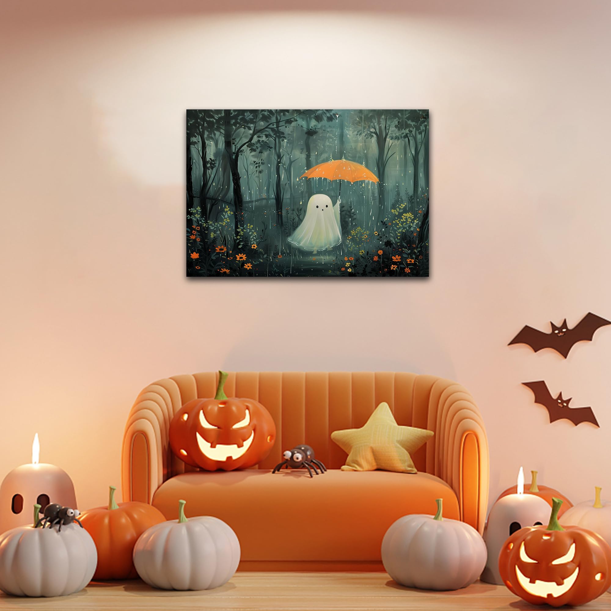 Amazon.com: Halloween Ghost Wall Art, Cute Ghosts Holding