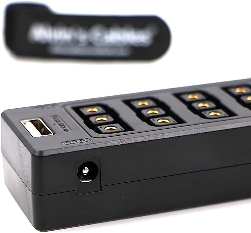 Miniatura 5 de Alvin's Cables Cable divisor D-tap con interruptor de alimentación macho DTap a 4 hembra D Tap 2 DC USB para batería de montaje en V para cámara