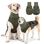 Yanmucy Dog Calming Coat with Adjustable Anxiety Jacket and Ear Muffs - Relieve Nervous Dog Vest for Anxiety Fireworks (Green, S)
