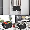 Tamfile Fireproof Document Box Waterproof File Organizer Box Foldable Document Storage Box with Handles Portable File Box for Hanging Letters/Legal Folders Black