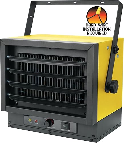 Dura Heat - Calentador eléctrico de techo con cable duro, 5,000 vatios, 240 voltios, protección contra sobrecalentamiento, termostato ajustable y