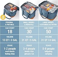 Vista 9 de CleverMade Collapsible Insulated Cooler Bag – Leakproof Soft Cooler for Beach, Travel, Car – Bottle Opener