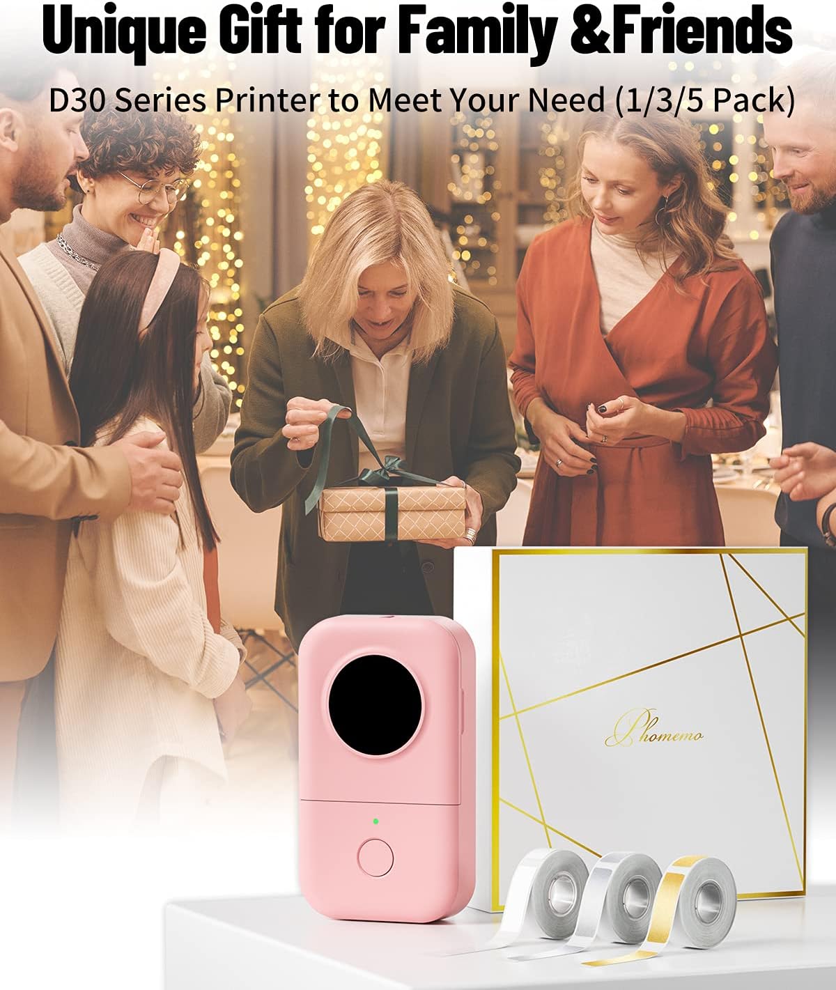 Phomemo D30 Label Makers with Tape-2021 Small Pink Label Maker Machine Sticky Bluetooth Versatile Thermal Label Printer Waterproof,Great for Home,Office,Kitchen,Organizer,Gift,Small Business Supplies : Office Products