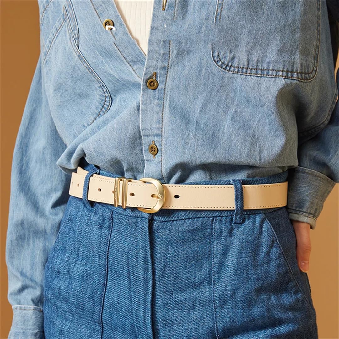 Cinturón retro para mujer, hebilla de piel de vaca, accesorio de moda para mujer