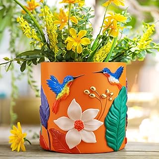 GUGUGO Colorful Hummingbird Plant Pots, Cute Unique Succulent Animal Pla...
