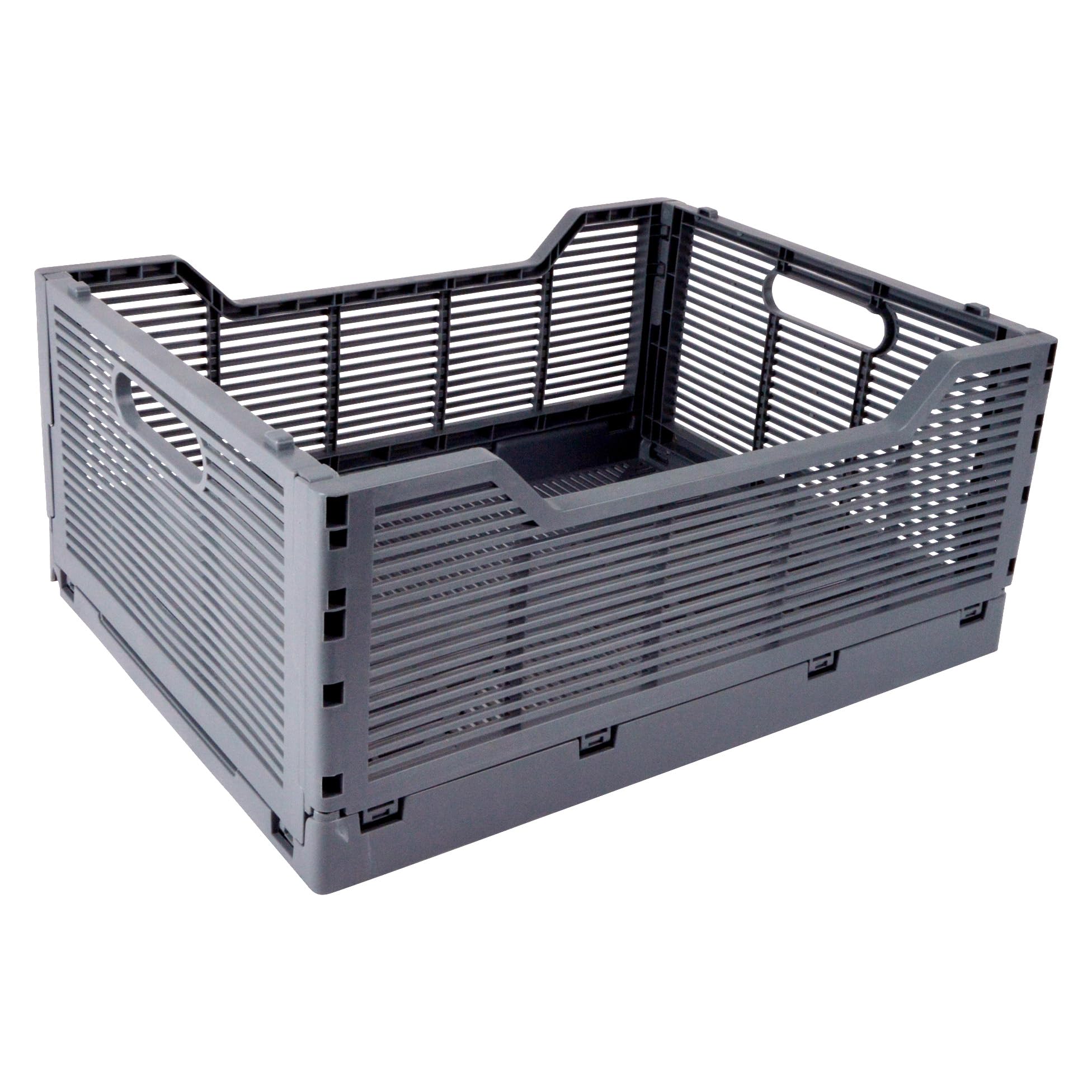 Homéa, Foldable crate size L 40 x 30 x h.17 cm stackable grey