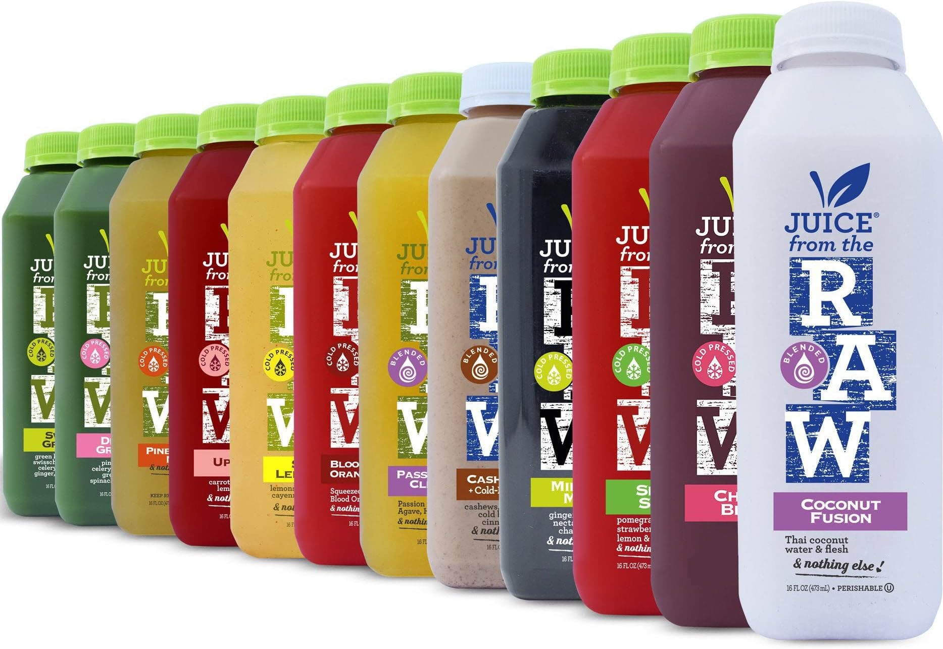Juice From the RAW 10-Day Cleanse Dinner n' Snack 100% Raw Cold-Pressed Juices (30 Total 16 oz. Bottles)