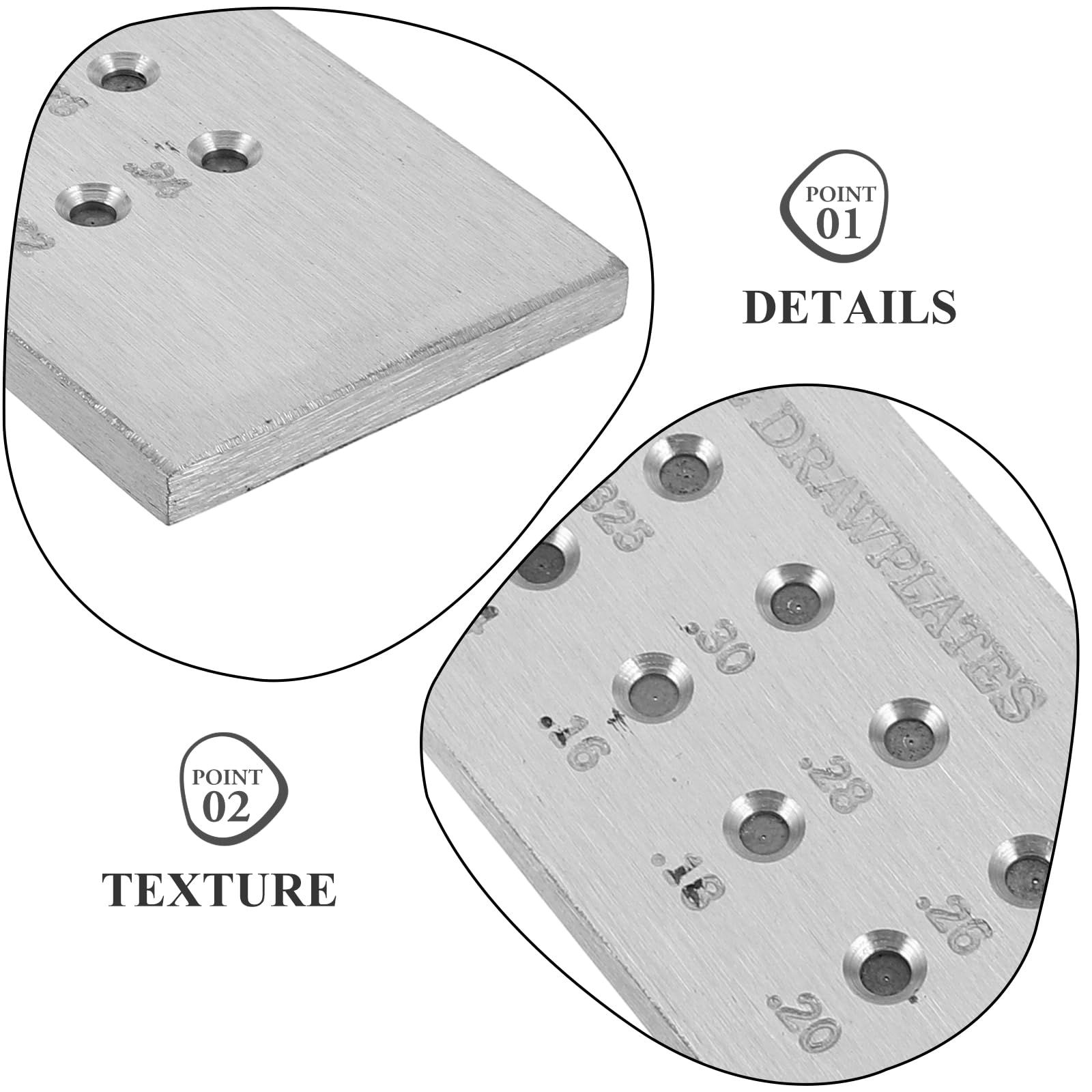 Placa de Trefilado de Alambre de Metal de Doble Línea para Joyería | Orificios Redondos de Precisión, Acero de Tungsteno Ligero, para Alambre de Oro y Plata en Bricolaje