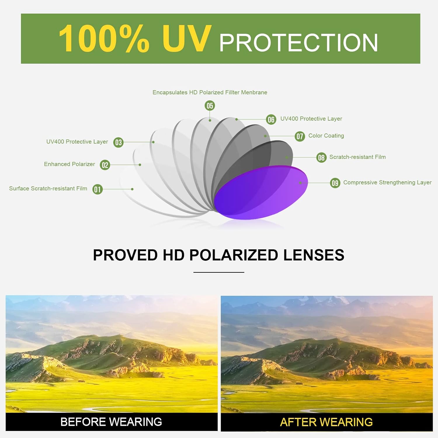 Miniatura 3 de AXPYPXA Lentes de sol de aviador para hombres y mujeres, lentes de sol polarizados para hombre, lentes de sol rectangulares vintage, lentes de sol