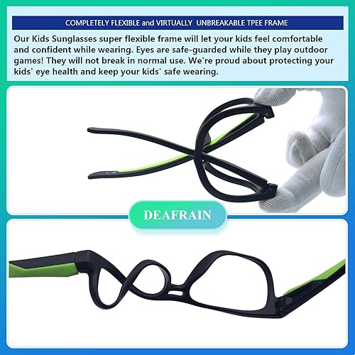 Miniatura 6 de Lentes de sol polarizados para niños, marco flexible TPEE 100% protección UV para niños y niñas de 5 a 13 años