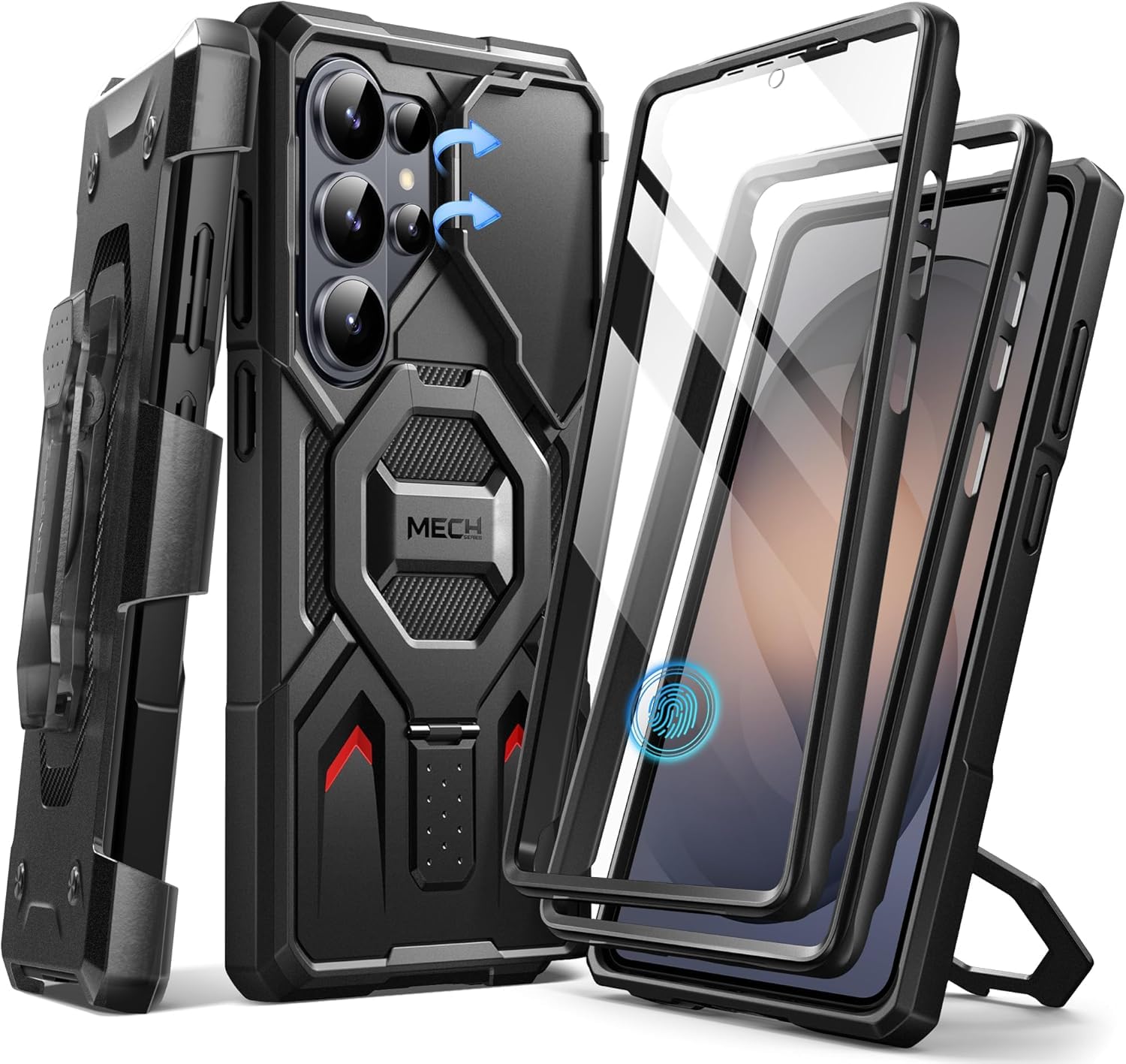 Tongate Magnetischer Ständer für Samsung Galaxy S26 Ultra Hülle, Kompatibel mit Magsafe, [Kameraabdeckung & 2 Frontrahmen][Militärischer Fallschutz] mit Displayschutzfolie & Gürtelclip, Schwarz