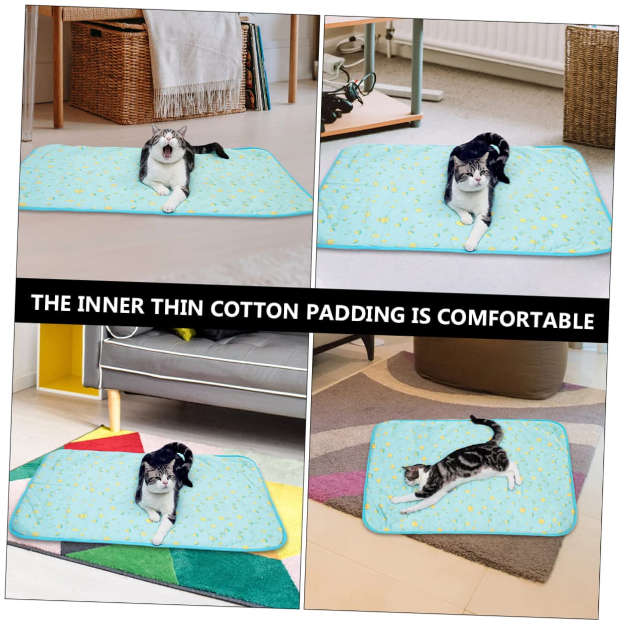 BUGUUYO Washable Pet Cooling Pad Summer Ice Silk Mat for Dogs and Cats Easy to Rapid for Pet Cages and Leisure