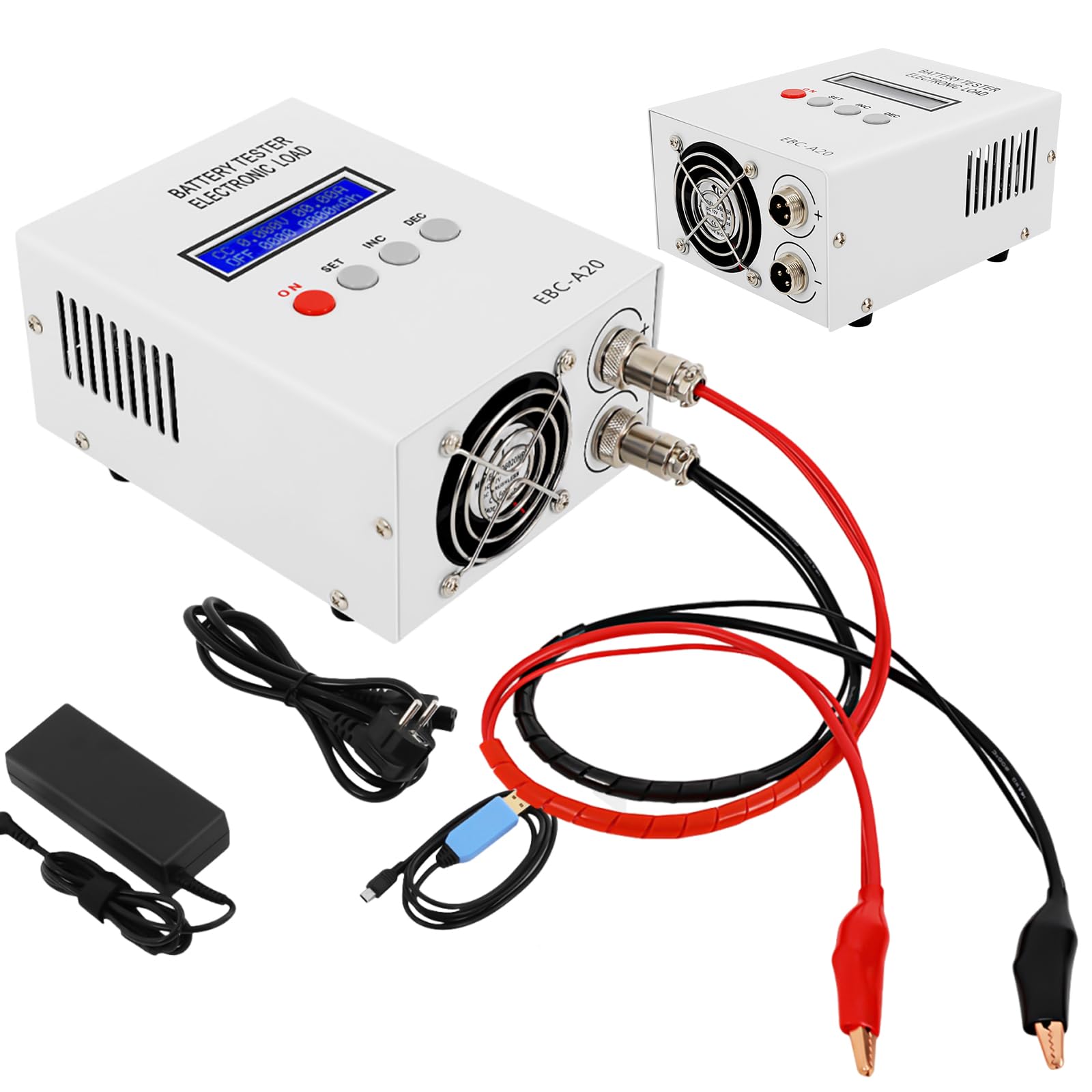 EBC-A20 - Tester per batteria al litio/piombo-acido, LCD, 5A, ricarica 20 A, scarico