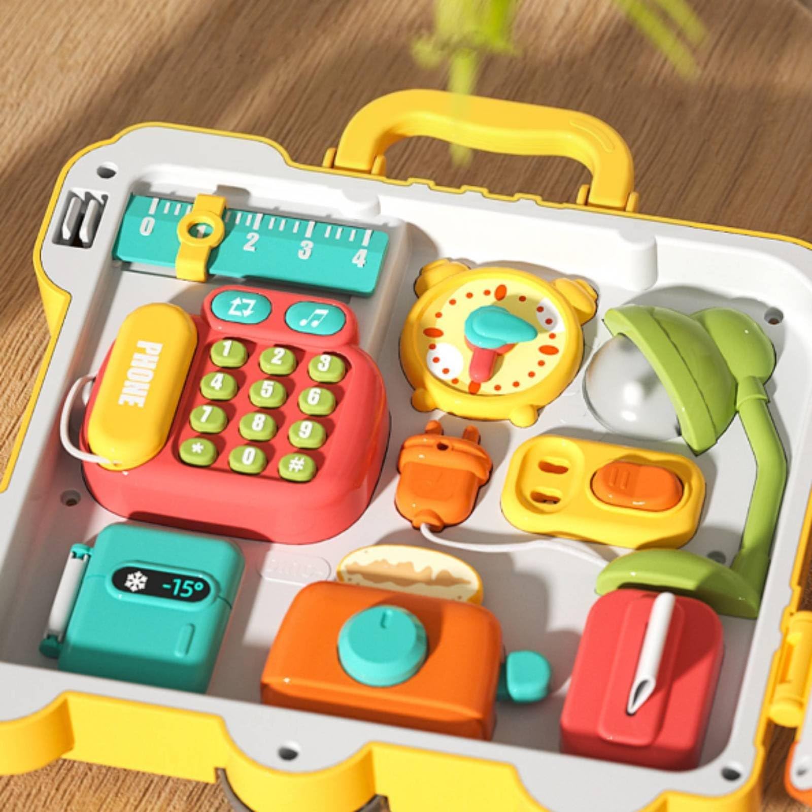Tablero Tablero Sensorial Tablero de Actividades Tablero Ocupado con Puertas Números y Volante para Coordinación Bus de Actividades Plástico Adecuado, Versión con Pilas En Caja De Regalo
