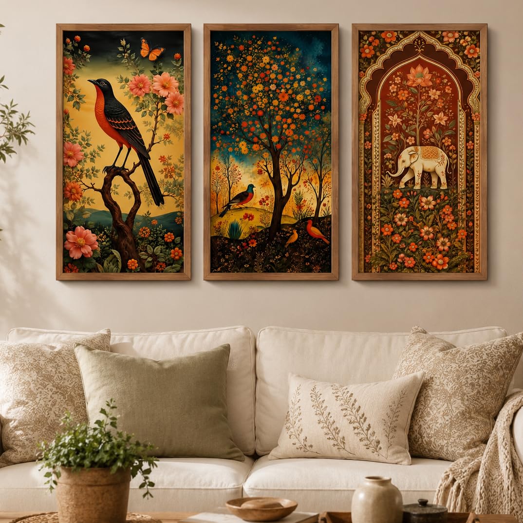 Vintage Botanical Wall Art Set - 3 Paintings -3