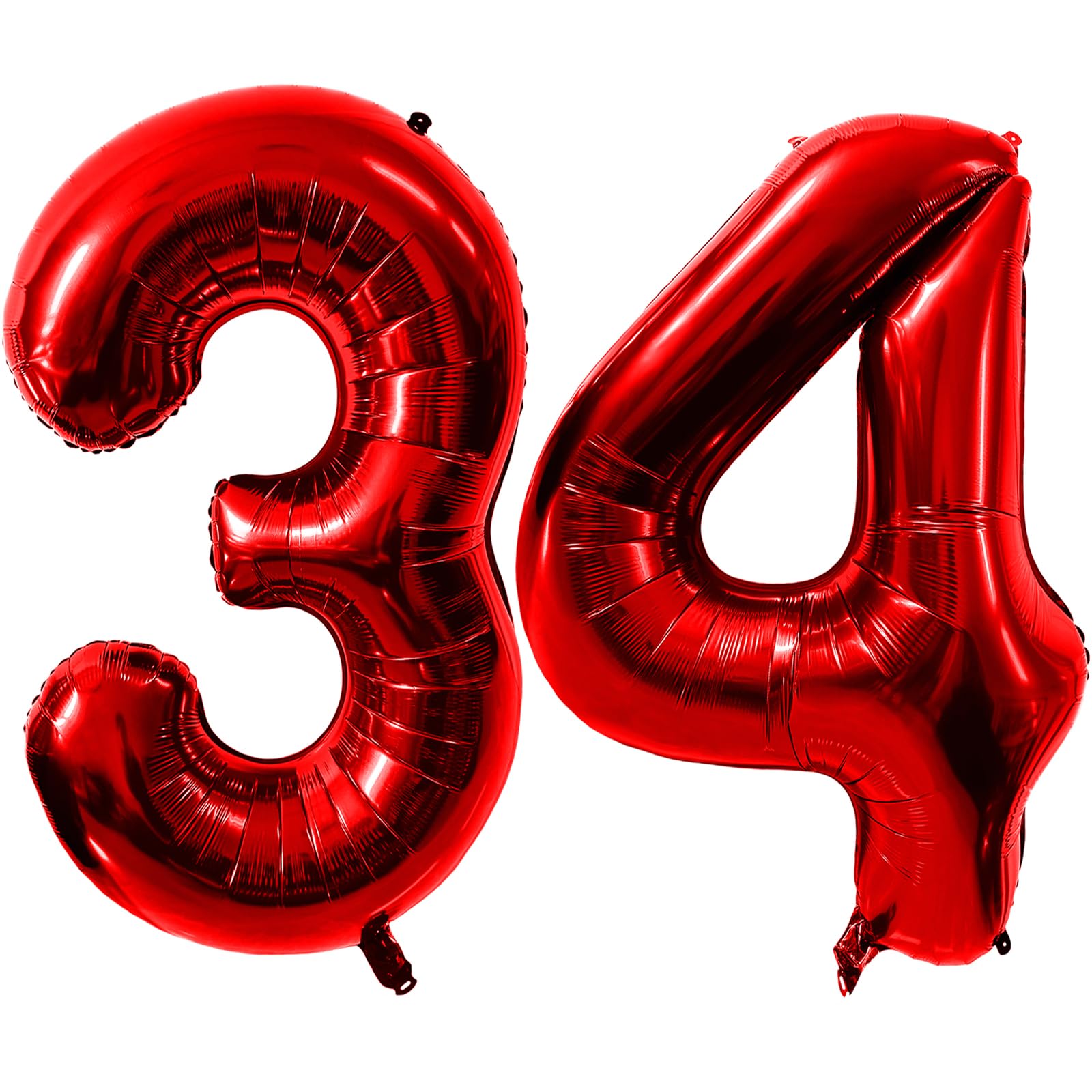 40 Inch Red Number 34 Balloons, Red 34 Balloon, Red Large Foil Number 43 Balloons, Birthday Wedding Anniversary Party Decoration Graduation Ceremony digital Decorations โ image 1