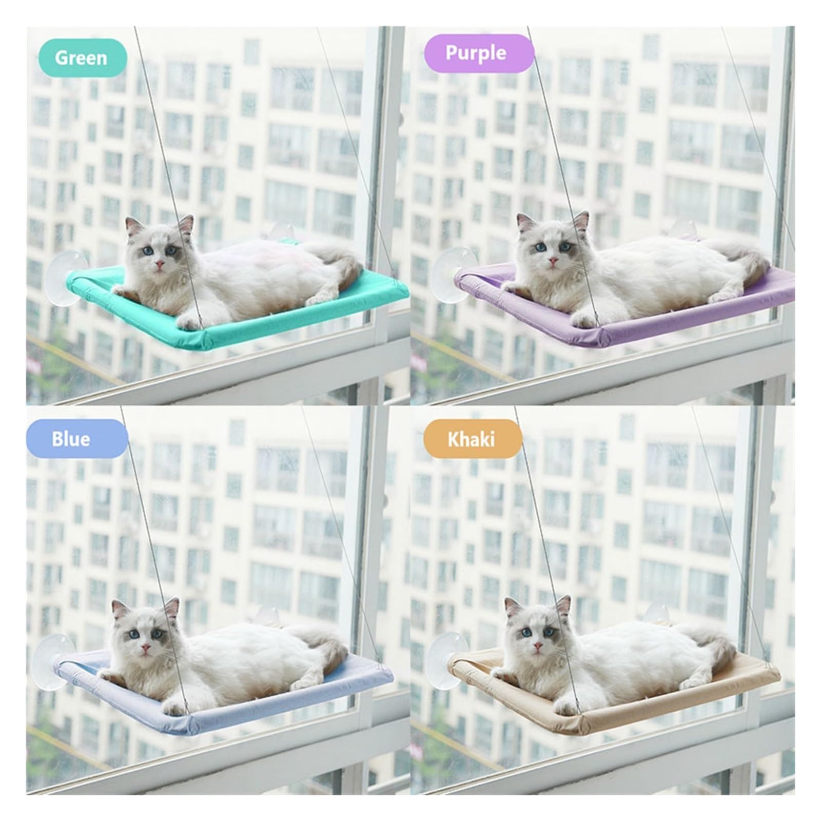 Haustier Katze Hängematte Hängen Bett Lager 20Kg Bequeme Sunny Fenster Sitz Halterung Kätzchen Klettergerüst Zubehör Stabil Komfortabel(Purple-55x35)