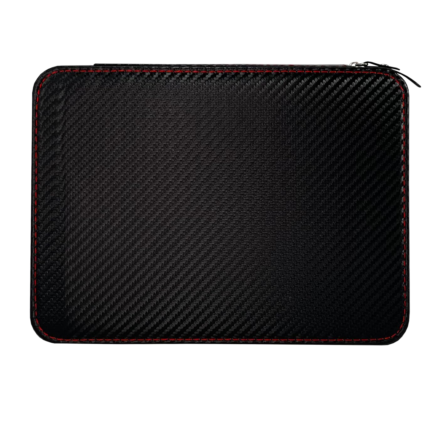 MR Maestro Relojero - Astuccio Porta 8 Orologi in Fibra di Carbonio PU | Contenitore ZIP Viaggio | Cassetto Porta Orologi | Chiusura a Cerniera
