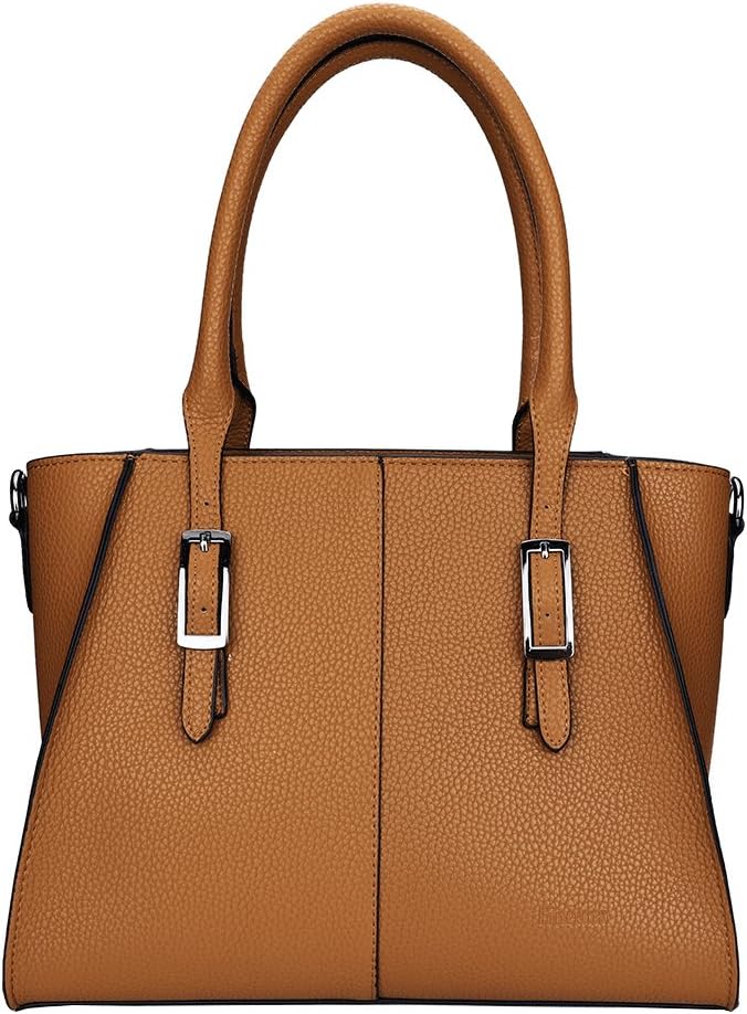 Fineuna Litchi Texture 403 IT Tote Bag Brown