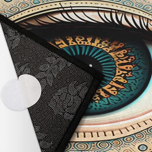Miniatura 8 de Evil Eye - Tapete semicircular de ojo bohemio, antideslizante, para interiores y exteriores, para entrada, media luna, absorbente, duradero,