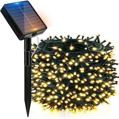 Miniatura 6 de btfarm Paquete de 2 luces solares de Navidad para exteriores, total de 78 pies, 240 luces LED solares en cadena para exteriores, impermeables, 8
