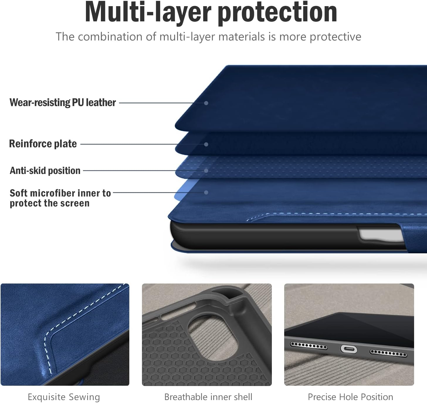 Custodia IPad Mini 7 E 6 Con Portamatite - Cover Vegana Con Supporto E Funzione Auto Sleep/Wake - Foto 11