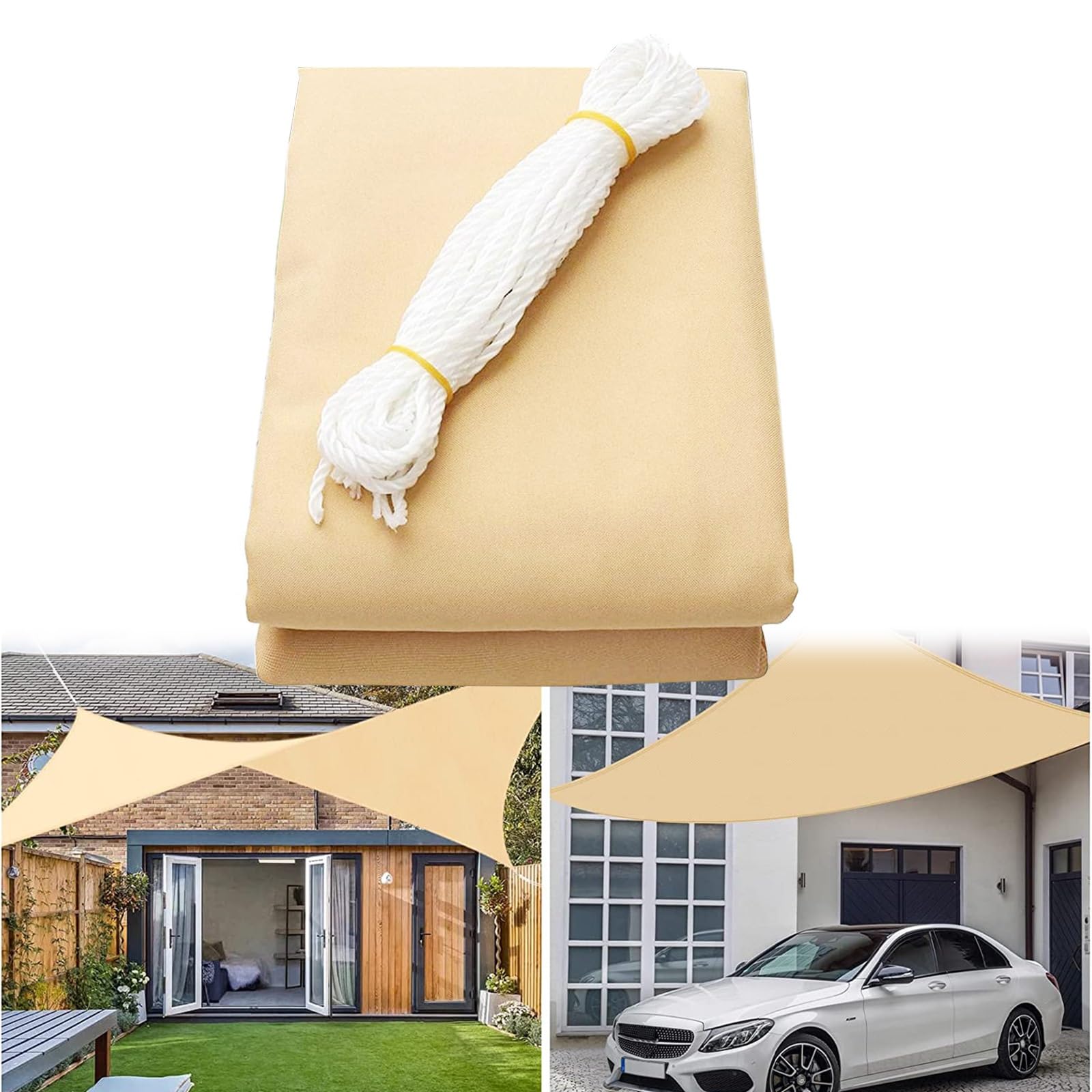 Toile d'ombrage imperméable V3VOGUE avec protection UV 95% et tissu indéchirable