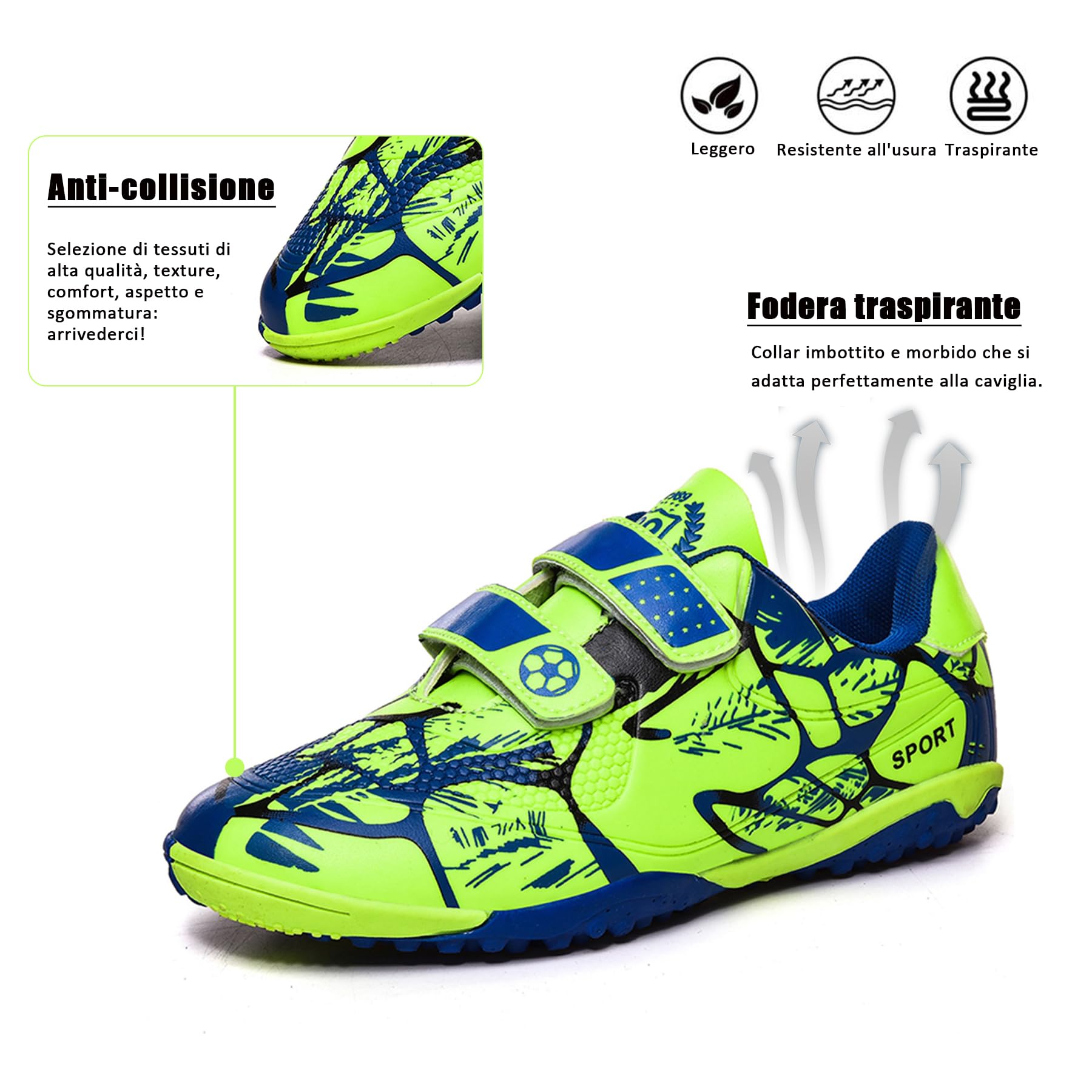BAODLE Scarpe da Calcio Ragazzi FG/AG Professionale All'aperto Calcio da Scarpe Ragazzo TF Allenamento Bambini Teenage Spike