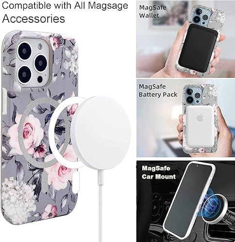 Miniatura 3 de Funda magnética compatible con iPhone 15 Pro de 6.1 pulgadas 2023 para carga MagSafe, TPU suave, parachoques delgado, a prueba de golpes, bonita