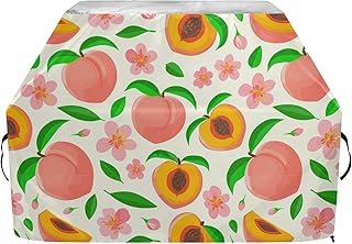 Peach Blossom White Gas Grill Cover All Weather Protection Burner Barbecue Cover Windproof BBQ Cover with Handle for Garden Outside
