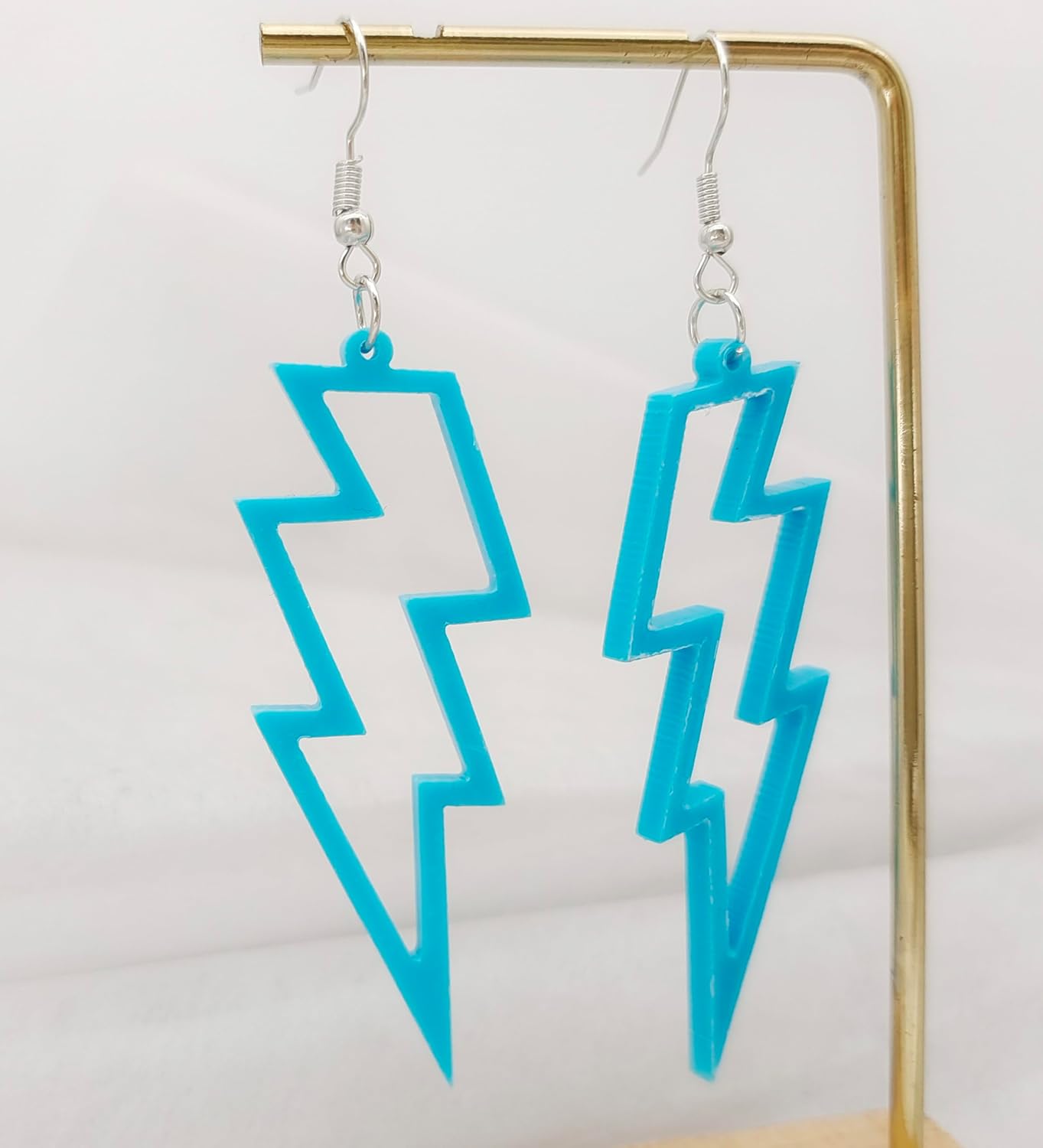 80s Neon Earrings Hollow Lightning Bolt Halloween Punk Retro Earrings for Women 80's Party Accessories - Image 4