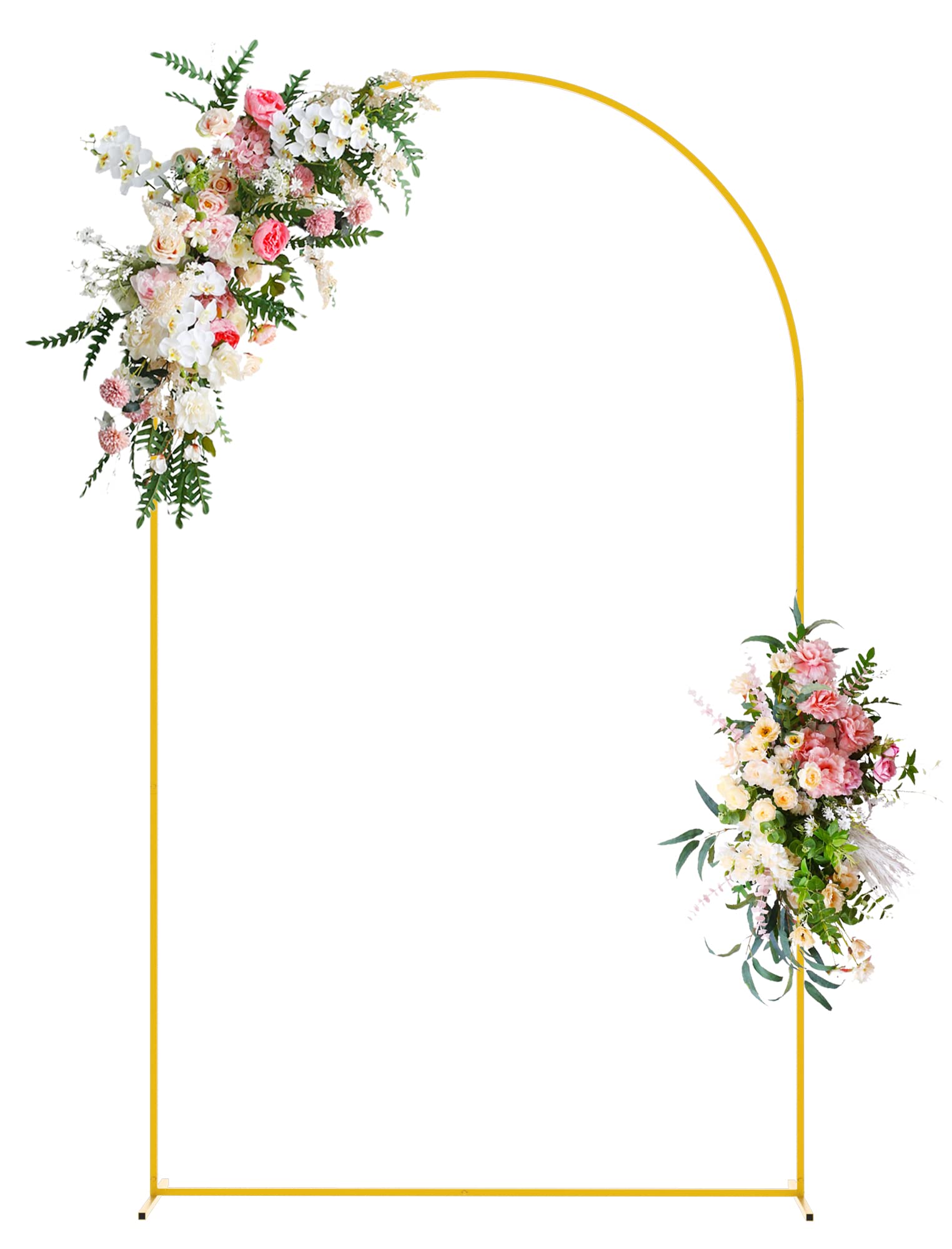 Photo 1 of Wokceer Wedding Arch Backdrop Stand 8 FT Gold Metal Chiara Backdrop Stand for Wedding Ceremony Birthday Party Bridal Shower Floral Balloon Arch Decoration
