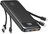 Charmast 20000mAh Power Bank with 4 Built-in Cables, 22.5W Fast Charging Portable Charger for iPhone, Android, iPad, No Extra Cords Needed for Travel, Work, Emergency