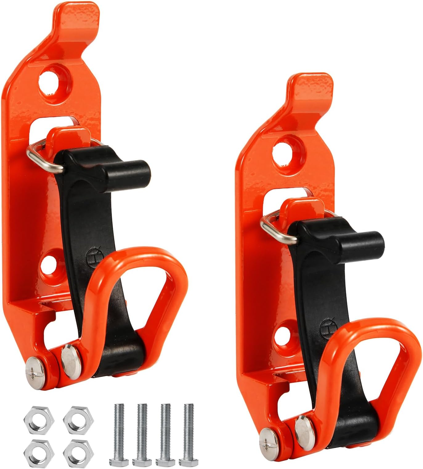 BOXOB Pack of 2 Shovel Brackets for Roof Racks, Orange Roof Rack Accessories, Wall Mounting Brackets, Roof Rack Clamps with Screws, Nuts, Roof Rack Fixings for Trucks, Cars, Boats