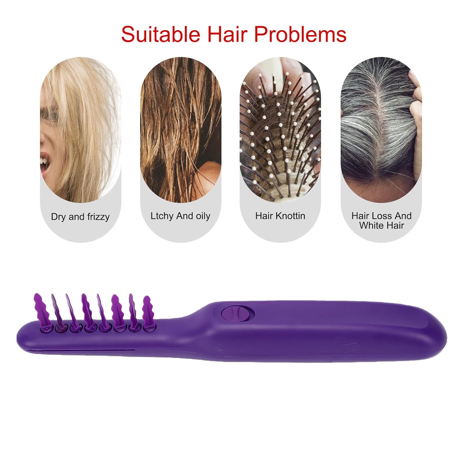 Cryfokt Electric Detangling Comb | 360 Rotation Electric Comb Wet Dry Hair Detangler Brush for Daily Combing Styling