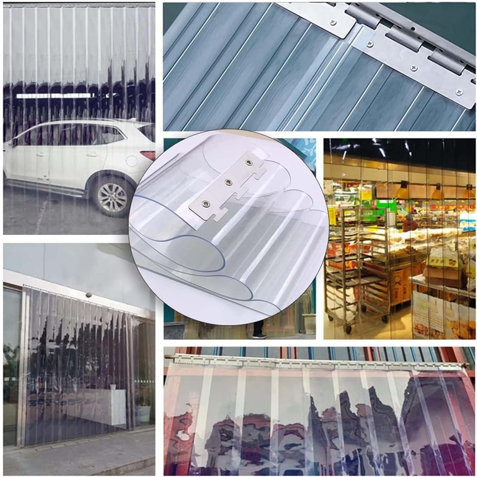 Rideau À Bandes en PVC 1,6mm/0,06" D'épaisseur, Rideaux Transparents Rideaux en Plastique Résistant Aux Rayures Rideau de Porte de Climatisation(1.2x2.5m)