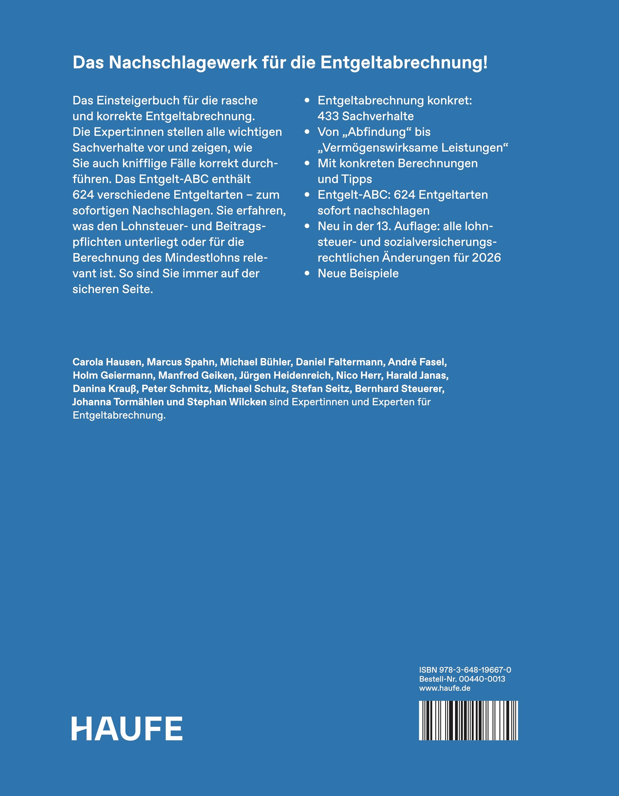 Entgeltabrechnung 2026: Alle wichtigen Fälle für die Praxis (Haufe Fachbuch)
