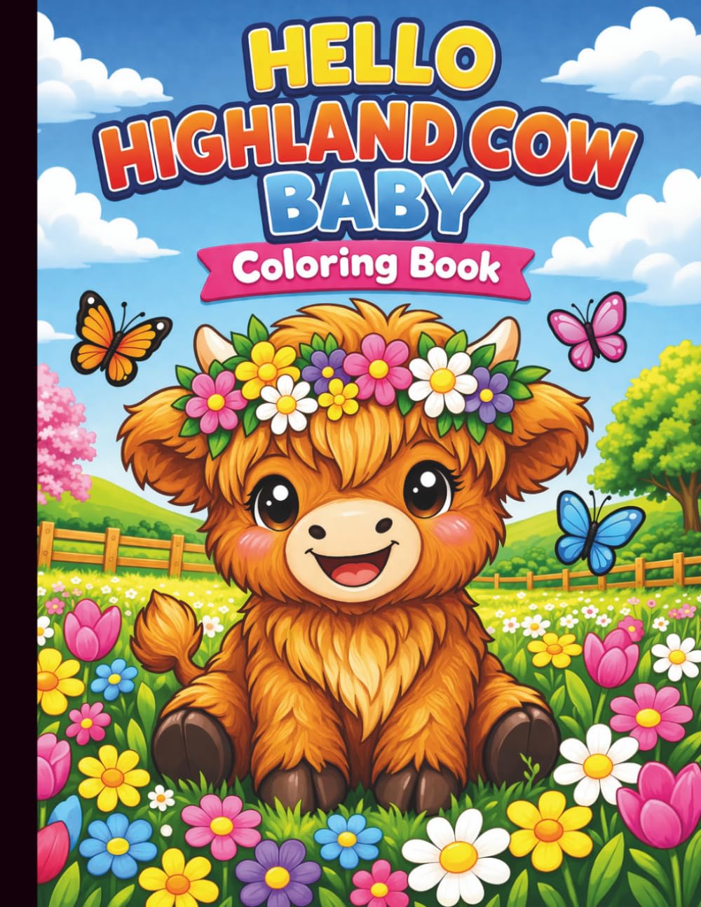 Hello Highland Cow Baby Coloring Book: Mammal Coloring Book For All Ages