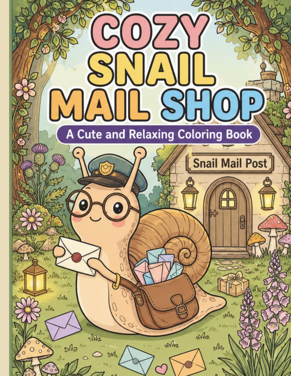 Cozy Snail Mail Shop: A Cute and Relaxing Coloring Book