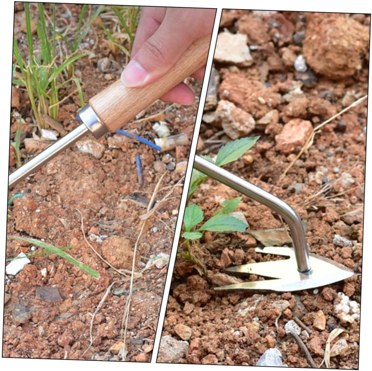 BESPORTBLE 5pcs Portable Manual Weeder Tool Wooden Handle Multi-Function Puller for and Garden Care Ergonomic Design for Reduced Fatigue and Lightweight Uprooting